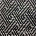 Tissu Jacquard Géométrique Noir Blanc Tricot Viscose/Polyester